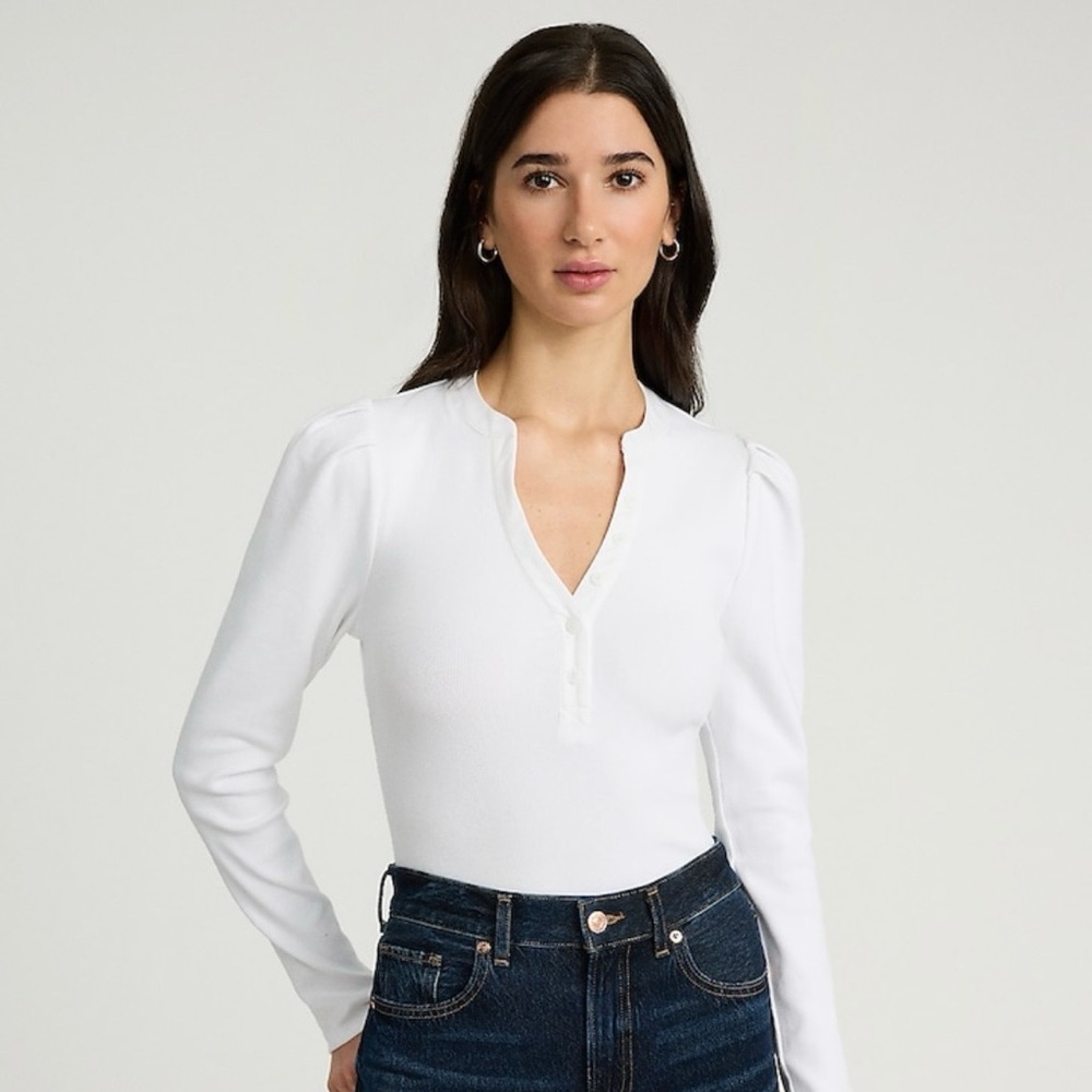 Express Classic White Long Sleeve Bodysuit